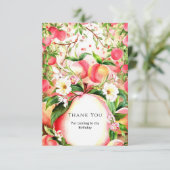 Magische Kinder Peach Verjaardag Bedankkaart (Staand voorkant)