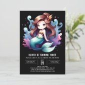 Magische Kinder Zeemeermin Verjaardag Kaart (Staand voorkant)