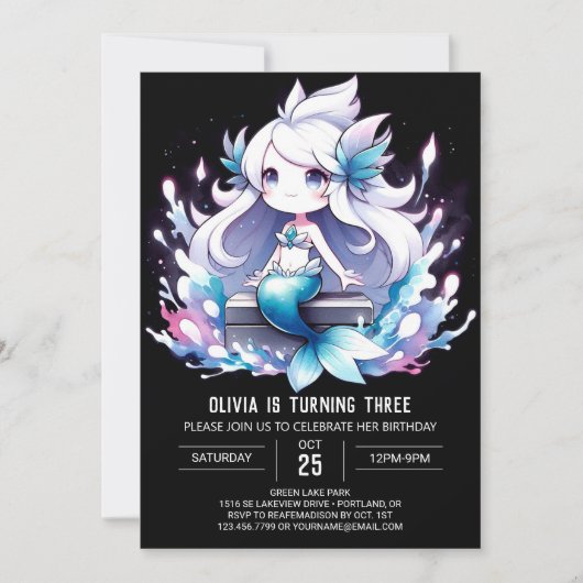 Magische Kinder Zeemeermin Verjaardag Kaart (Voorkant)