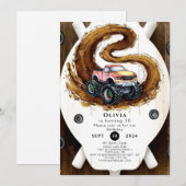 Magische Kinderen Monster Truck Verjaardag Kaart (Voorkant / Achterkant)