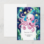 Magische Kinderen Octopus Verjaardag Bedankkaart (Voorkant / Achterkant)
