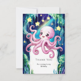 Magische Kinderen Octopus Verjaardag Bedankkaart