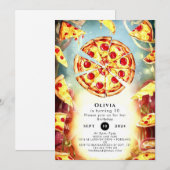 Magische Kinderen Pizza Verjaardag Kaart (Voorkant / Achterkant)