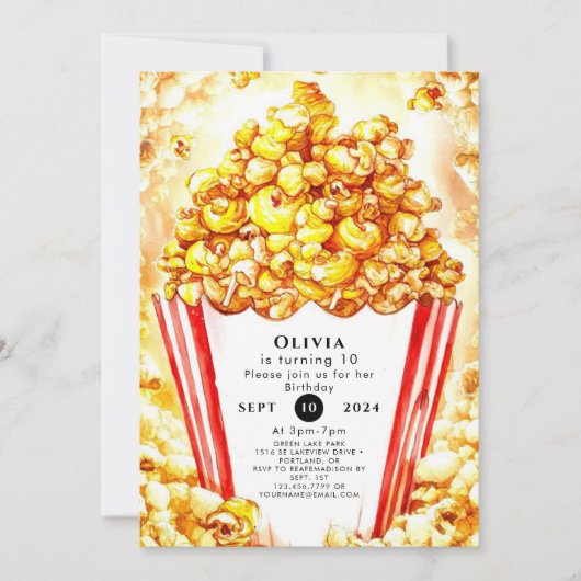Magische Kinderen Popcorn Verjaardag Kaart (Voorkant)
