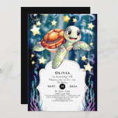 Magische Kinderen Turtle Verjaardag Kaart (Voorkant / Achterkant)