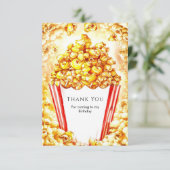 Magische Kinderpopcorn Verjaardag Bedankkaart (Staand voorkant)