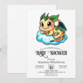 Magische kleine digitale draak Baby shower Kaart (Voorkant / Achterkant)