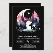 Magische kleine kattenverjaardag kaart (Voorkant / Achterkant)