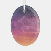 Magische kleur: betoverende hemelachtergrond. glas ornament (Voorkant links)