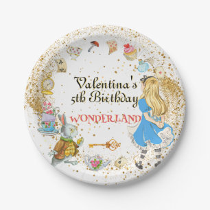 Magische Kleurrijke Alice's Wonderland Verjaardag Papieren Bordje