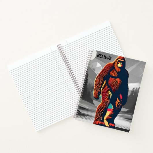 Magische Kleurrijke Bigfoot Abstracte Kosmische En Notitieboek (Binnen)