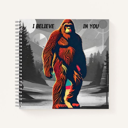 Magische Kleurrijke Bigfoot Gelooft Citaat Notitieboek (Voorkant)