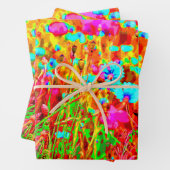 Magische kleurrijke bloeiende weide Pop kunst Inpakpapier Vel (In situ)