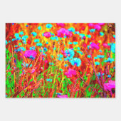 Magische kleurrijke bloeiende weide Pop kunst Inpakpapier Vel (Voorkant)