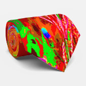 Magische kleurrijke bloeiende weide Pop kunst Stropdas (Opgerold)