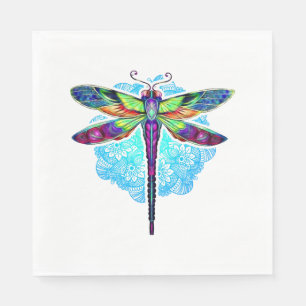 Magische kleurrijke dragonfly Mandala Servet