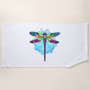 Magische kleurrijke dragonfly Mandala Strandlaken