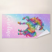 Magische kleurrijke eenhoorn badhanddoek (Badhanddoek)