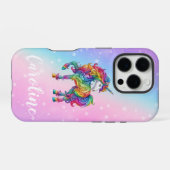 Magische kleurrijke eenhoorn iPhone hoesje (Achterkant horizontaal)