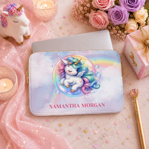 Magische Kleurrijke Eenhoorn Meisje Verjaardag Lap Laptop Sleeve