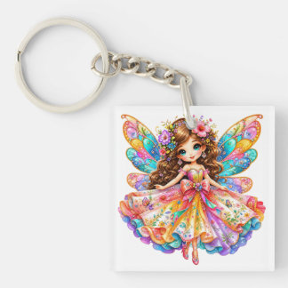 Magische Kleurrijke Fee Digitale Clipart - Schatti Sleutelhanger