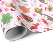 Magische kleurrijke kitsch Waterverf Ditsy Christm Cadeaupapier (Rol Hoek)