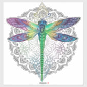 Magische kleurrijke libel mandala sticker (Vel)