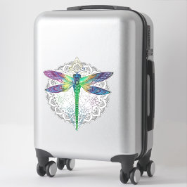 Magische kleurrijke libel mandala sticker