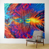Magische kleurrijke Phoenix Tapestry Wandkleed (In Situ (horizontaal))