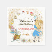 Magische Kleurrijke Schattigee Alice's Wonderland  Servet (Voorkant)