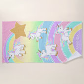 Magische kleurrijke Unicorns 🦄 Strandlaken (Voorkant)