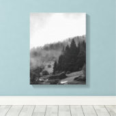 Magische, koele natuur in mist canvas afdruk (Insitu (Houten vloer))