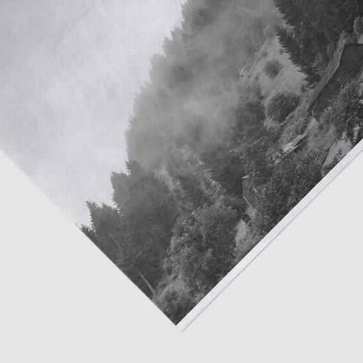 Magische, koele natuur in mist tissuepapier (Detail)