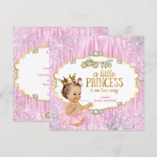 Magische Koets Prinses Baby Shower Roze Kaart