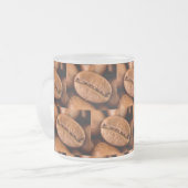 Magische koffiebonen matglas koffiemok (Voorkant links)