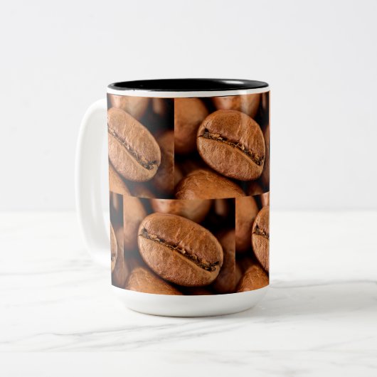 Magische koffiebonen tweekleurige koffiemok (Voorkant links)