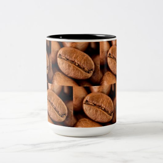 Magische koffiebonen tweekleurige koffiemok (Center)