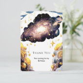 Magische Komeet Ruimter Verjaardag Bedankkaart (Staand voorkant)