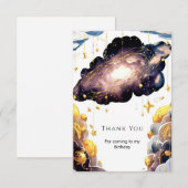 Magische Komeet Ruimter Verjaardag Bedankkaart (Voorkant / Achterkant)