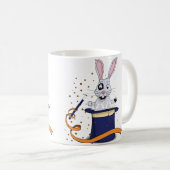 Magische konijn bovenin koffiemok (Voorkant rechts)