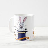 Magische konijn bovenin koffiemok (Voorkant links)