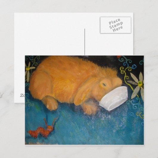 magische konijn briefkaart (Voorkant / Achterkant)