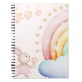 Magische Konijn en Regenboog | Cute Pastel Kinder  Notitieboek
