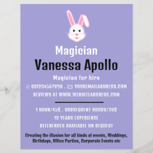 Magische konijn, Magicisch Adverteren Flyer