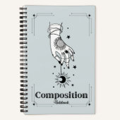 Magische kosmische hand en halve maan notitieboek (Voorkant)