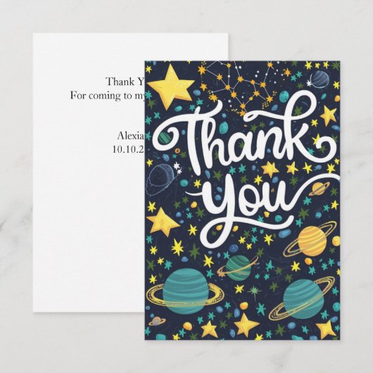 Magische kosmische sterren hemels bedankkaart (Voorkant / Achterkant)
