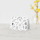 Magische Krabbels notecard Kaart (Gele Bloem)