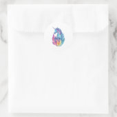 Magische Kristalgrot Eenhoorn (1) Ronde Sticker (Tas)