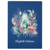 Magische kristallen Boho Navy Dreamcatcher Klembord (Achterkant)