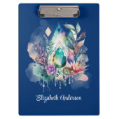 Magische kristallen Boho Navy Dreamcatcher Klembord (Voorkant)